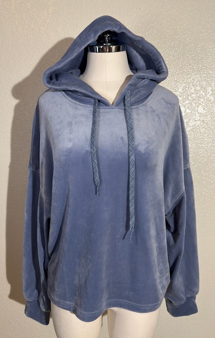UGG Women’s Belden Velour Lounge Hoodie Color Blue Size Large